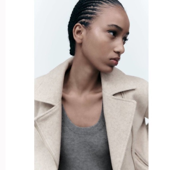 Zara Beige Moto Jacket - Picture 7 of 7